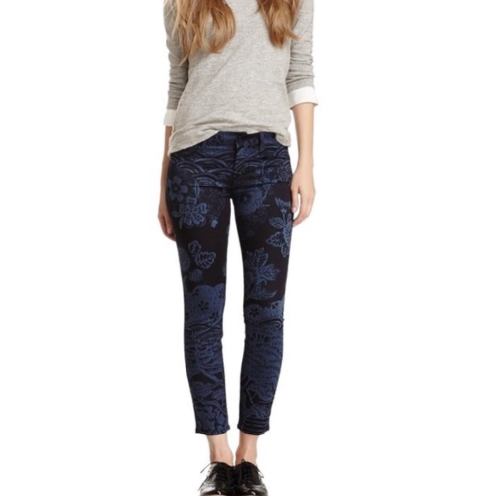 MOTHER Denim The Looker Blue Moon of Tokyo Cotton Crop Pants Size 25 - Picture 4 of 13